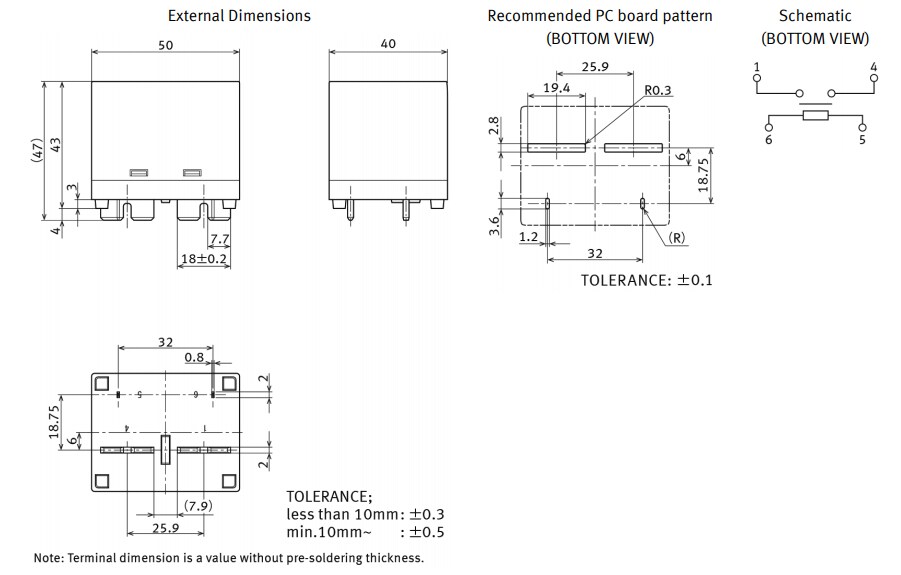 Chart - Panasonic Industrial Devices HE-N Power Relays